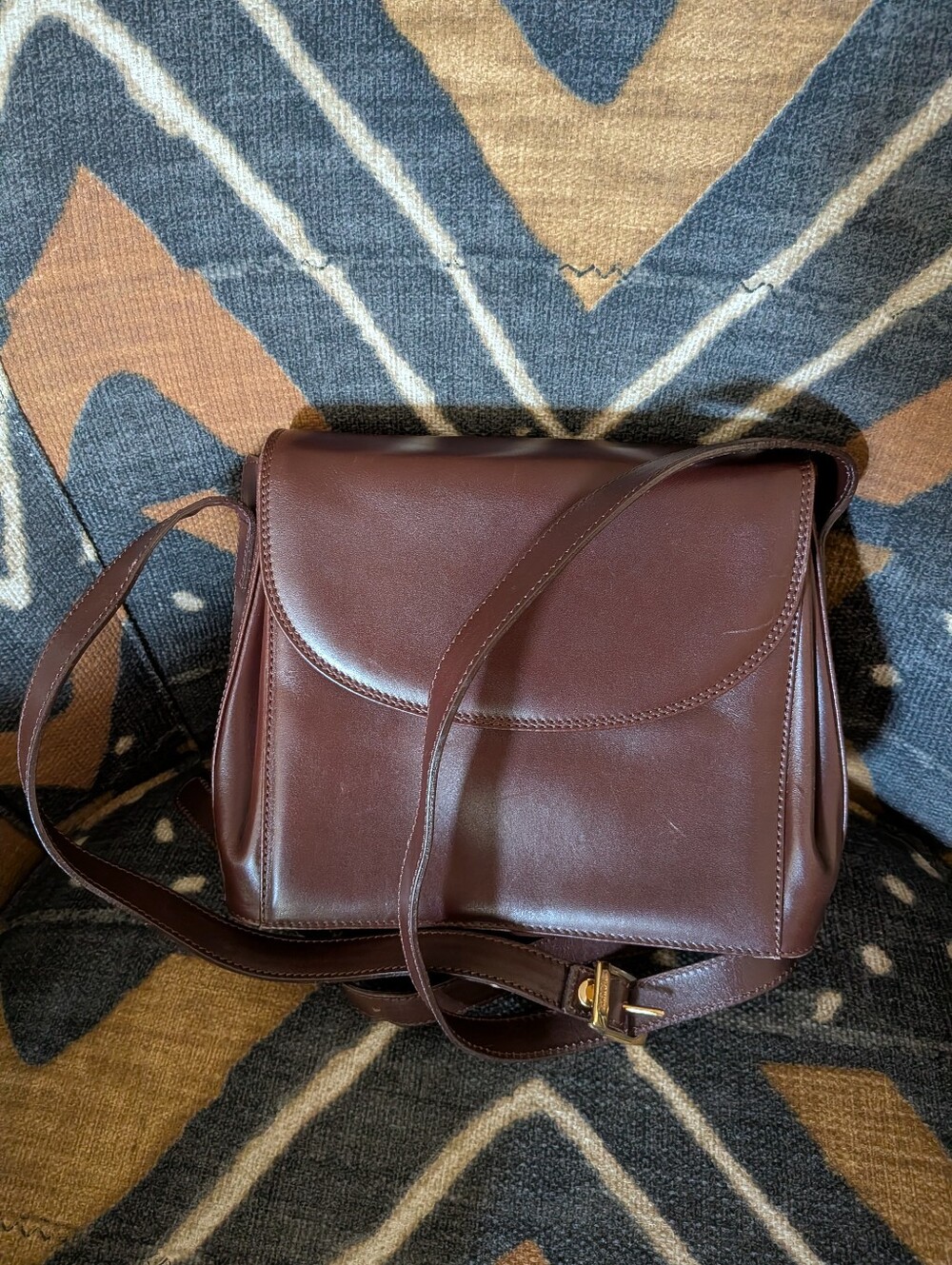 Sale🥳 Vintage BALLY Mini Mahogany Chocolate Leather Crossbody Flap Bag Italy
